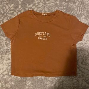 Rusty brow/orange tshirt crop top from garage
